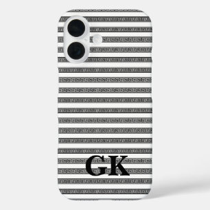 Greek key meander pattern personalised iPhone 16 case