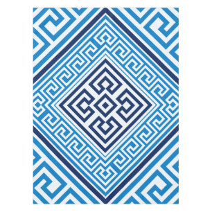Greek Key Ornament - Santorini -Rhombus Tablecloth