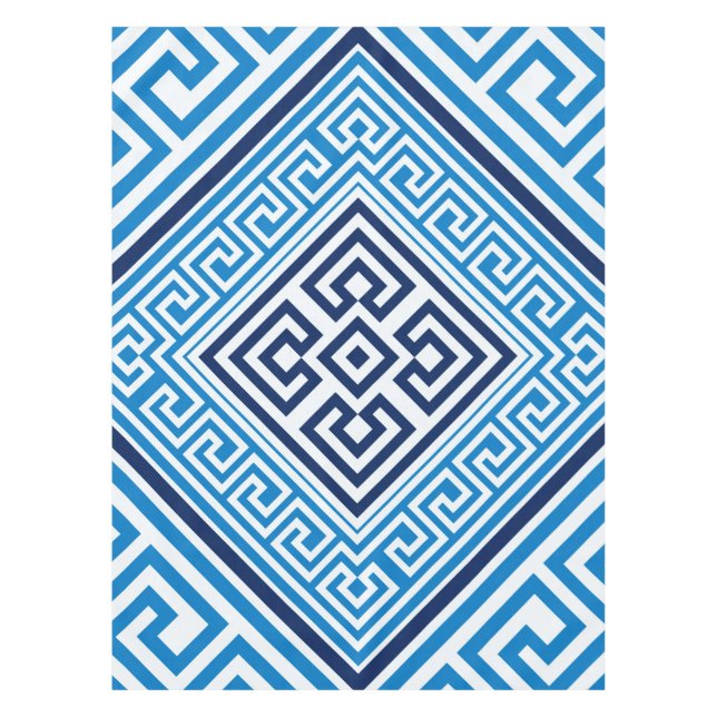 Greek Key Ornament - Santorini -Rhombus Tablecloth (Front)