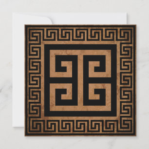 Greek Key Pattern Black Design Card