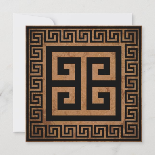 Greek Key Pattern Black Design Card (Front)