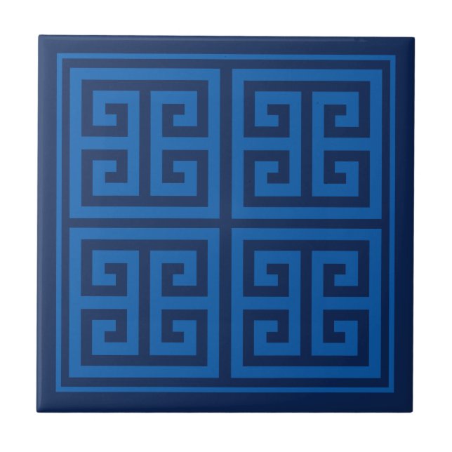 Greek Key Pattern Design Ceramic Tile (Front)
