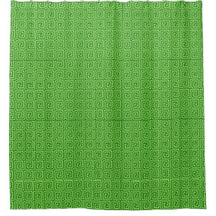 Greek Key Pattern, Emerald Green and Lime Shower Curtain