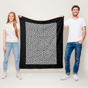 Greek Key Pattern Fleece Blanket
