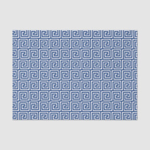 Greek Key Pattern in Navy Blue and White Tissue Paper