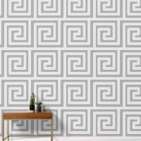 Greek Key Pattern Simple Minimalist Modern Grey