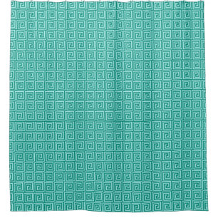 Greek Key Pattern, Turquoise and Aqua Shower Curtain