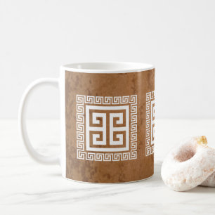 Greek Key Pattern White Design Coffee Mug