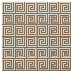 Greek Key, shades of taupe tan Fabric