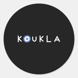 Greek Koukla Evil Eye Greek Pride Greek Greece Classic Round Sticker
