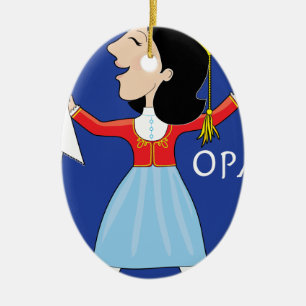 Greek Lady Dancing Ceramic Ornament