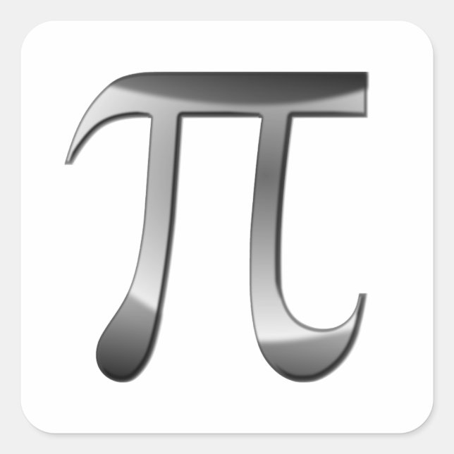 Greek Letter Pi Symbol Square Sticker (Front)