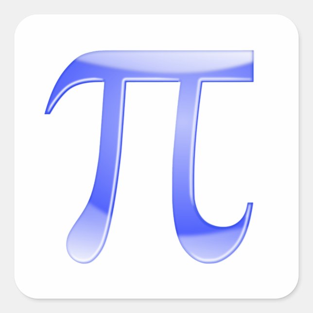 Greek Letter Pi Symbol Square Sticker (Front)