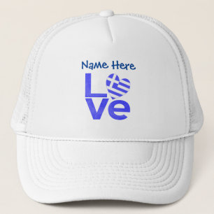 Greek LOVE Blue Personalised  Trucker Hat