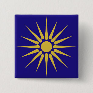 Greek Macedonia, Greece flag 15 Cm Square Badge