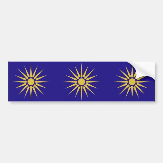 Greek Macedonia, Greece flag Bumper Sticker (Front)
