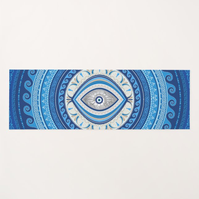 Greek Mati Mataki - Greek Evil Eye ornament Yoga Mat (Front (Horizontal))