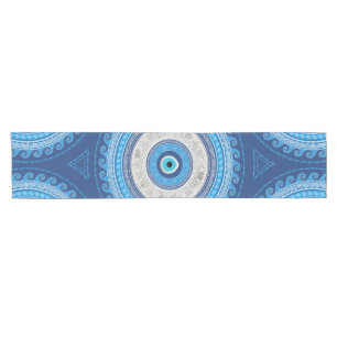 Greek Mati Mataki - Matiasma Evil Eye ornament Short Table Runner