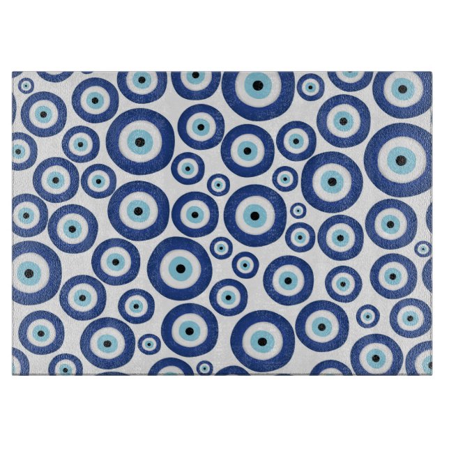 Greek Mati Mataki - Matiasma Evil Eye Pattern #1 Cutting Board (Front)