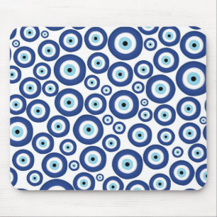 Greek Mati Mataki - Matiasma Evil Eye Pattern #1 Mouse Pad