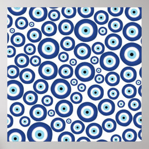 Greek Mati Mataki - Matiasma Evil Eye Pattern #1 Poster