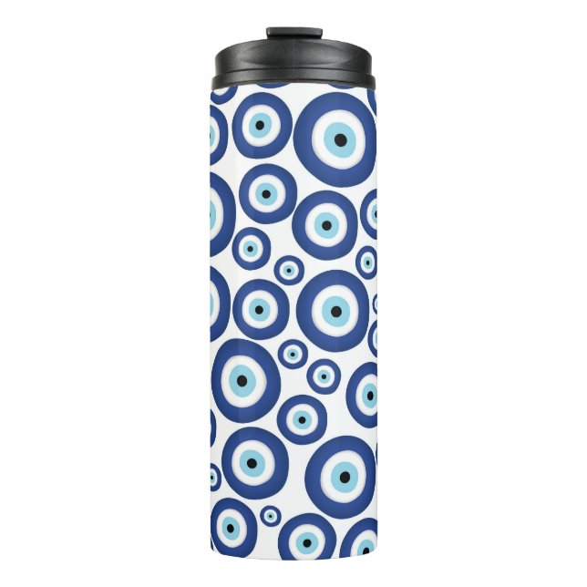 Greek Mati Mataki - Matiasma Evil Eye Pattern #1 Thermal Tumbler (Front)