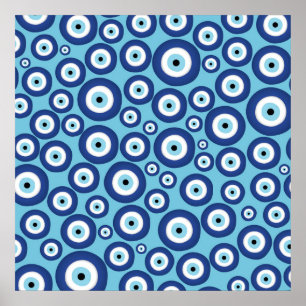Greek Mati Mataki - Matiasma Evil Eye Pattern #2 Poster