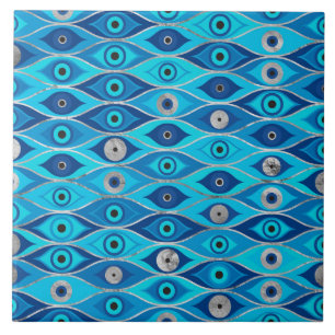 Greek Mati Mataki - Matiasma Evil Eye Pattern Ceramic Tile