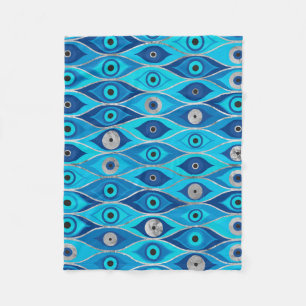 Greek Mati Mataki - Matiasma Evil Eye Pattern Fleece Blanket