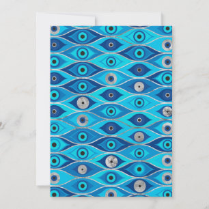 Greek Mati Mataki - Matiasma Evil Eye Pattern Holiday Card