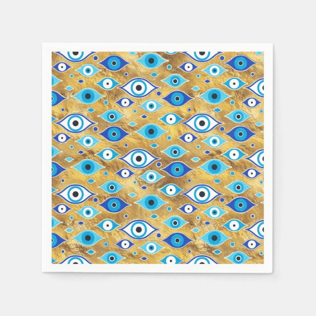 Greek Mati Mataki - Matiasma Evil Eye pattern Napkin (Front)