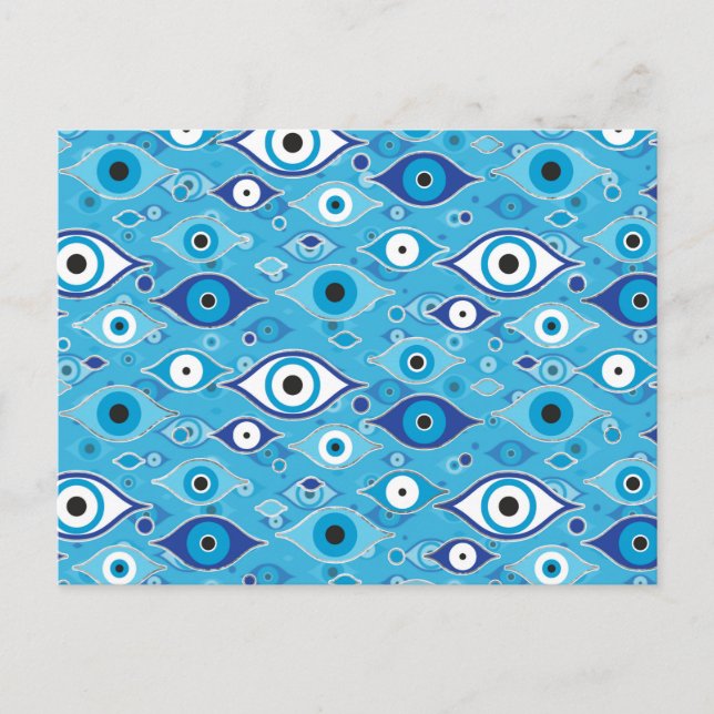 Greek Mati Mataki - Matiasma Evil Eye pattern Postcard (Front)