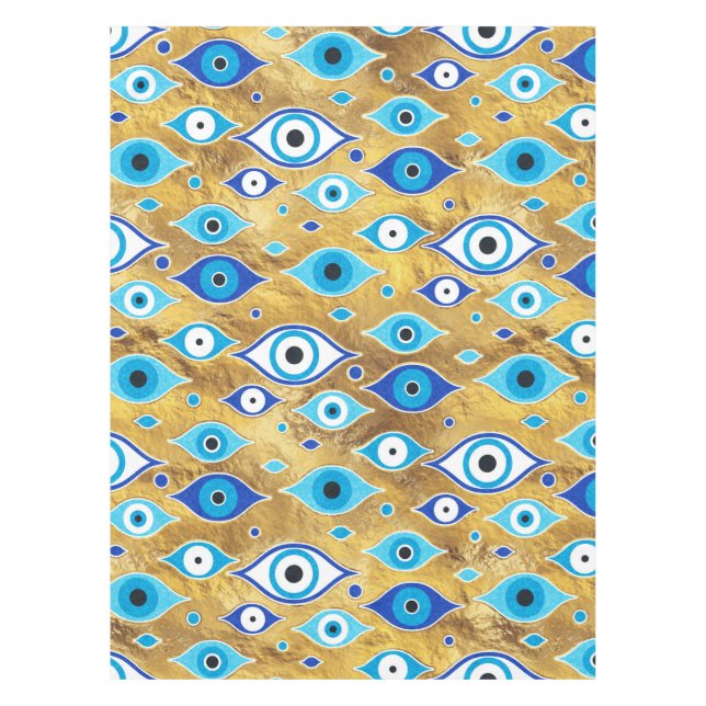 Greek Mati Mataki - Matiasma Evil Eye pattern Tablecloth (Front)