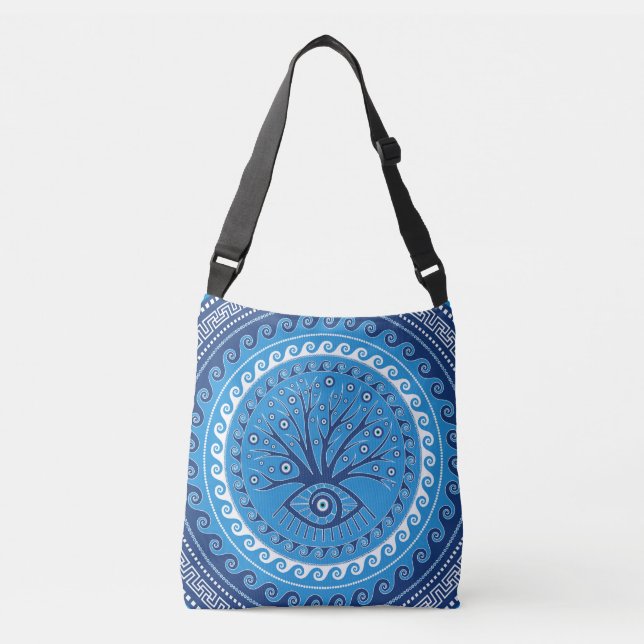Greek Mati Mataki - Matiasma Evil Eye Tree Crossbody Bag (Front)