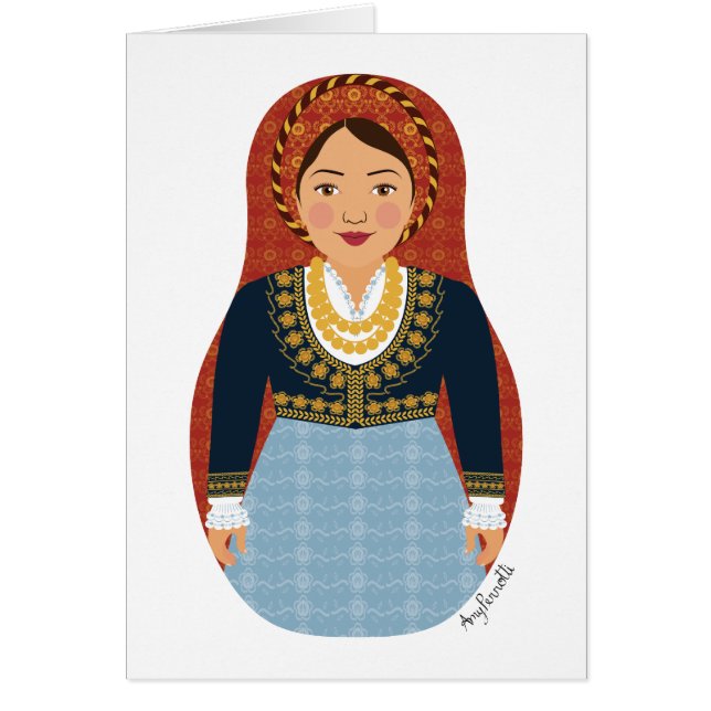 Greek Matryoshka Card (Front)