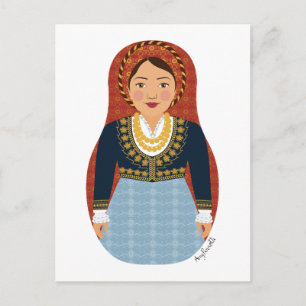 Greek Matryoshka Postcard