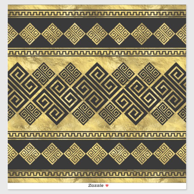Greek Meander - Greek Key Black and gold (Sheet)