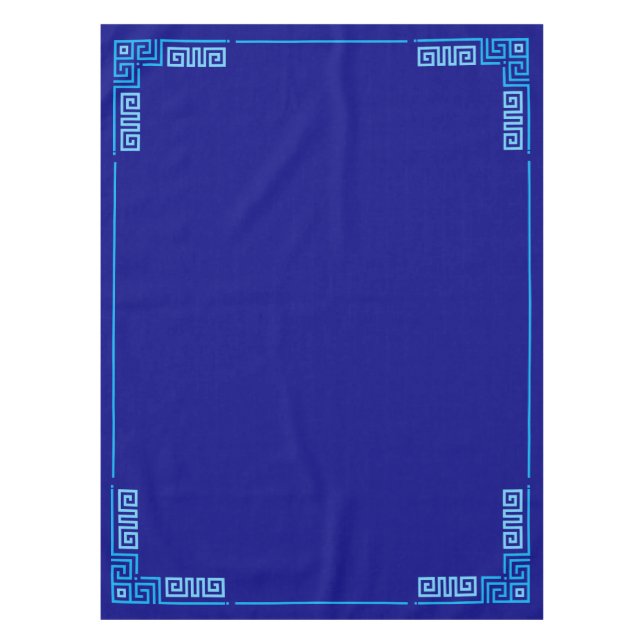 Greek Meander - Greek Key - Shades of blue  Tablecloth (Front)