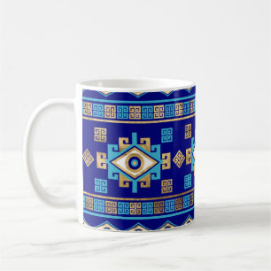 Greek Meander Key and Evil Eye Coffee Mug
