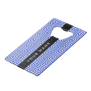 Greek Meander Key Blue, Your Name, Personalise