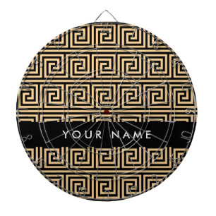Greek Meander Key Brown, Your Name, Personalise Dartboard