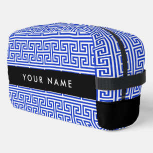 Greek Meander Key H Blue, Your Name, Personalise Dopp Kit