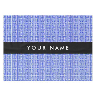 Greek Meander Key H Blue, Your Name, Personalise Tablecloth