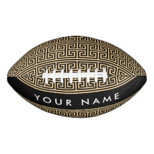 Greek Meander Key H Brown, Your Name, Personalise Football