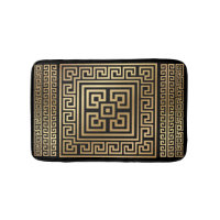 Greek Meander key ornament - black and gold