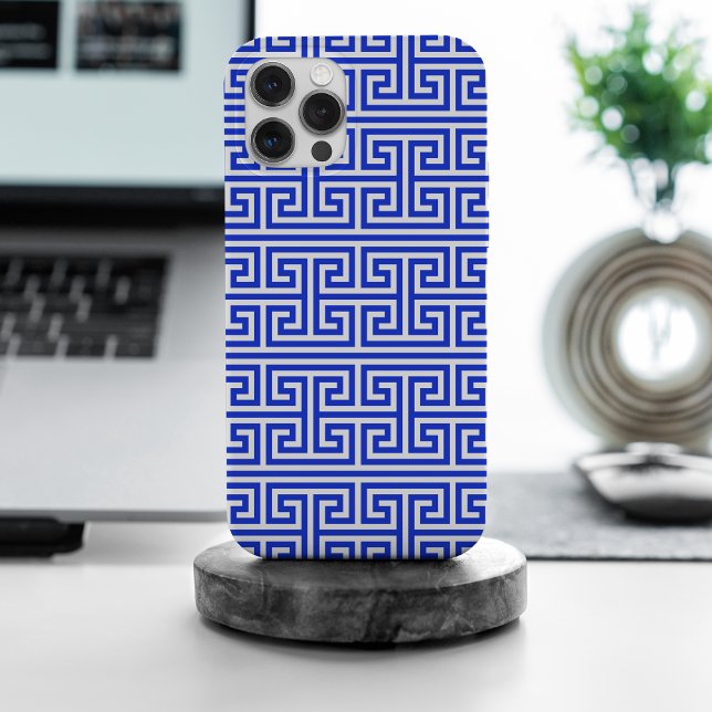 Greek Meander Key Square H Pattern Blue Case-Mate iPhone Case (Creator Uploaded)
