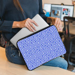 Greek Meander Key Square H Pattern Blue Laptop Sleeve<br><div class="desc">Elegant,  stylish and sophisticated Greek pattern in blue and white colour. Modern and trendy gift,  perfect for the Mediterranean lover in your life.</div>