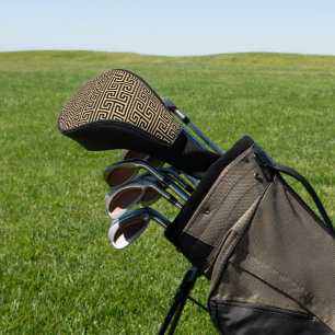 Greek Meander Key Square H Pattern Brown Golf Head Cover