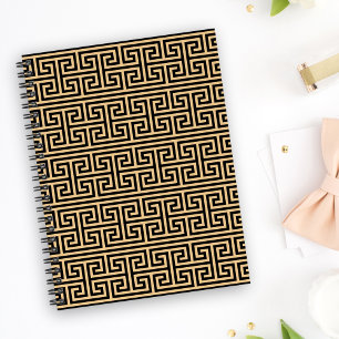 Greek Meander Key Square H Pattern Brown Planner