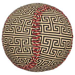 Greek Meander Key Square H Pattern Brown Softball